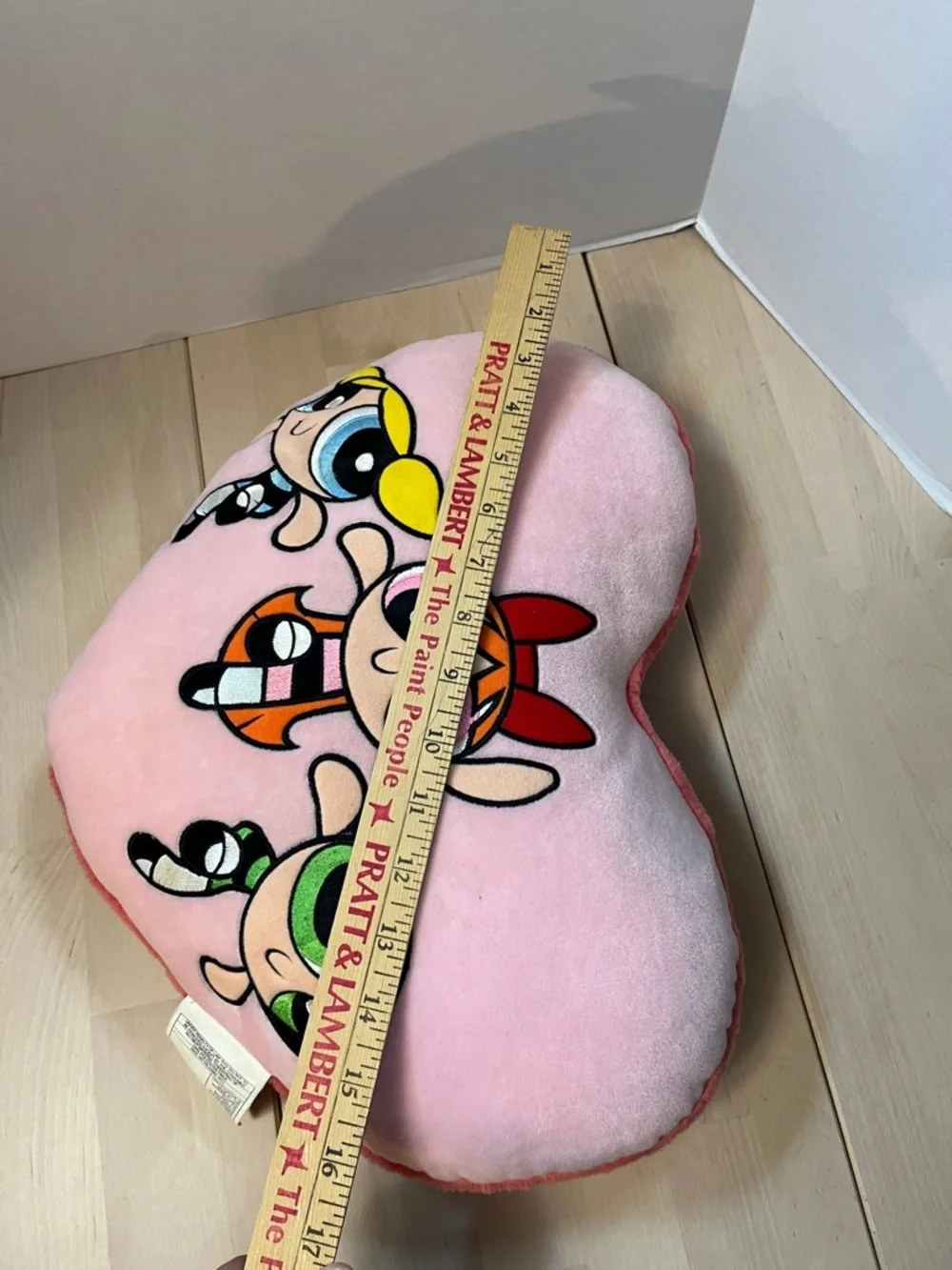 Powerpuff Girls Warner Bros Studio Store  2000 Pink Plush Heart Shaped Pillow